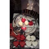 Iv Candles Sevgililer Günü Kalpli 10 Lu Mum - Beyaz - 10 Adet