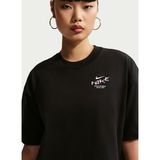IV3240-010 W NSW LUXE MD CRP FEST13 Siyah Yuvarlak Yaka Düz Kadın T-Shirt