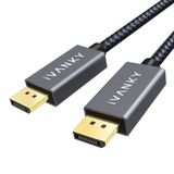 IVANKY DisplayPort Kablosu 15 ft, DP Kablo, [4K@60Hz, 2K@165Hz, 2K@144Hz], Naylon Örgülü Yüksek Hızlı DisplayPort 1.2 Kablosu, PC, Dizüstü Bilgisayar, TV ile Uyumlu
