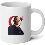Ivart Atatürk Baskılı Premium Porselen kupa bardak - 1 Adet - 300 ml