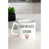 Ivart Aura Meselesi Şekerim Baskılı Porselen Lüks Kupa Bardak-Motto-Hediye - 001 - Beyaz - 300 ml