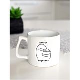 Ivart Better Together Baskılı Porselen Kulplu Lüks Kupa Bardak-Nescafe&latte Fincanı-Motto - 1 Adet - 300 ml