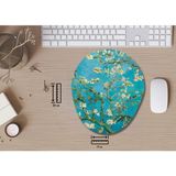 Ivart Çiçek Açan Badem Ağacı Desenli Bileklik Destekli Oval Mouse Pad - Renkli