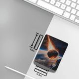 Ivart Dünyaya Çarpan Astroid ve Astronot Baskılı Bileklik Destekli Dikdörtgen Mouse Pad - Çok Renkli