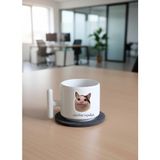 Ivart Gülen Kedi-Düzelicez Inşallah Baskılı Porselen Kupa-T Kulplu Kupa-Hediye-Ofis-Motto - Beyaz - 300 ml