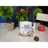 Ivart Iç Istemem Çalışayım Baskılı Premium Porselen T Kulplu Kupa Bardak-Nescafe & Latte Fincanı-Motto - 1 Adet - 300 ml