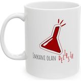 Ivart Imkanı Olan Delirsin Baskılı Porselen Standart Kupa Bardak-Hediye-Motto - 001 - Beyaz - 300 ml