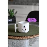 Ivart Kişiye Özel A Harf ve Isim Baskılı Premium Porselen T Kulplu Kupa Bardak-Nescafe&latte Fincanı-Motto - 001 - Beyaz - 300 ml