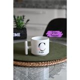 Ivart Kişiye Özel Ç Harf ve Isim Baskılı Premium Porselen T Kulplu Kupa Bardak-Nescafe&latte Fincanı-Motto - 1 Adet - 300 ml