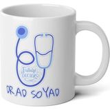 Ivart Kişiye Özel Geleceğin Erkek Doktoru Baskılı Premium Porselen Kupa Bardak-Hediye-Motto - 1 Adet - 300 ml