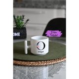 Ivart Kişiye Özel O Harf ve Isim Baskılı Premium Porselen T Kulplu Kupa Bardak-Nescafe&latte Fincanı-Motto - 001 - Beyaz - 300 ml