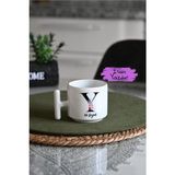 Ivart Kişiye Özel Y Harf ve Isim Baskılı Premium Porselen T Kulplu Kupa Bardak-Nescafe&latte Fincanı-Motto - 1 Adet - 300 ml