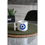 Ivart Nazar Boncuğu Baskılı Premium Porselen T Kulplu Kupa Bardak-Nescafe & Latte Fincanı-Motto - 1 Adet - 300 ml