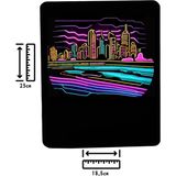 Ivart Neon Şehir Temalı Bileklik Destekli Dikdörtgen Siyah Mouse Pad - Çok Renkli
