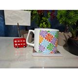 Ivart Renkli Dantel Baskılı Lüks Kupa Bardak-Nescafe & Latte Fincanı-Motto - 1 Adet - 300 ml