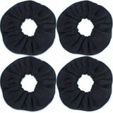 IVARYSS Saçları Kurumak için Süper Havlu Scrunchies, Kıvırcıksız için Emici ve Yumuşak Mikrofiber, Büyük Kalın At Kuyruğu Tutucu Kadınlar ve Kızlar için Islak Saç Aksesuarları, 4 ADET (Siyah)