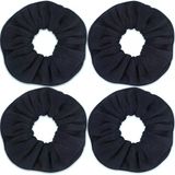 Ivaryss Saçları Kurumak Için Süper Havlu Scrunchies, Kıvırcıksız Için Emici Yumuşak Mikrofiber, Büyük Kalın At Kuyruğu Tutucu Kadınlar Kızlar Için Islak Saç Aksesuarları, 4 Adet (Siyah)