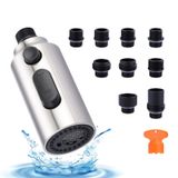 iVIGA Musluk Püskürtme Başlığı Değiştirme, Fırçalanmış Nikel 3 Fonksiyonlu Pull Out Püskürtme Nozulu, Mutfak Lavabo Bataryası için 9 Adaptörlü, Moen Kohler Delta G1/2 Erkek Konnektör için Amerikan