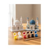 IvırZıvırLab Cami Maketi Boyama Seti - 3D Baskı Mimari Maket, Fırça ve Boyalar Dahil Hobi Seti
