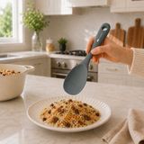 Ivory 24 cm L Boy Servis Kaşığı Isıya Dayanıklı Yapışmaz Yüzey Uyumlu Büyük Servis Kaşığı Pilav Makarna Yemek Servis Kaşığı Sariva Home - Koyu Gri