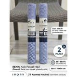 Ivory Halı Kaydırmaz Mat 45X90 cm 2 Ad ( Carpet Non - Slip Mat) - Açık Mavi