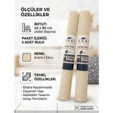 Ivory Halı Kaydırmaz Mat 45X90 cm 2 Ad ( Carpet Non - Slip Mat) - Ekru - Krem