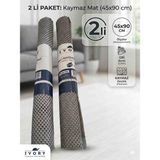 Ivory Halı Kaydırmaz Mat 45X90 cm 2 Ad ( Carpet Non - Slip Mat) - Koyu Bej