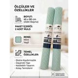 Ivory Halı Kaydırmaz Mat 45X90 cm 2 Ad ( Carpet Non - Slip Mat) - Mint Yeşili