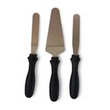 IVORY Paslanmaz Çelik 3 Lü Pasta Seti Eğik Pasta Spatulası Pasta Sıvama Servis Seti