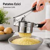 Ivory Patates Ezici Paslanmaz Çelik Silikon Saplı Püre Presi Ergonomik Sebze Ezme Aparatı Sariva Home