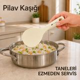 Ivory Silikon Pilav Kaşığı Yapışmaz Tencere Uyumlu Ergonomik Saplı Hijyenik Dayanaklı Servis Kaşığı Sariva Home - Beyaz