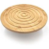 Ivory Yuvarlak Bambu Nihale / Isıya Dayanıklı Doğal Ahşap Tezgah ve Masa Koruyucu, Çaydanlık,