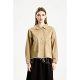 İVRESSE Pamuklu Gabardin Cepli Fıt Ceket Hardal - XL