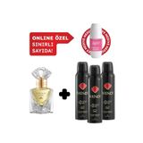 Ivrindi Kadın Edt Parfüm 55 ml & Deodorant 3*150 ml Avantajlı Set, Roll On HEDİYELİ
