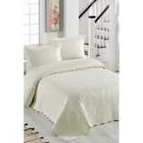 Ivy Krem Cift Kisilik Microfiber Kapitone Yatak Ortusu Ekru