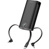 İwalk DBL10000S Çoklu Dahili Kablolu PD Hızlı Şarj 9.000 mAh Siyah Powerbank