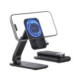 iWALK Manyetik cep telefonu standı, masa için, açı ve yüksekliği ayarlanabilir cep telefonu tutucu, katlanabilir mıknatıs standı iPhone 16 15 14 13 12 Pro Max ve MagSafe kılıf ile uyumlu, siyah