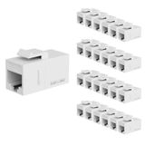 iwillink RJ45 Cat6 Kilit Taşı Bağlayıcı 25'li Paket, Dişiden Dişiye Cat6 Kilit Taşı Jakı, UTP Kilit Taşı Bağlayıcı Ekleme, Anahtar Taşı Jakı, Beyaz