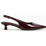 İx Kitten Kadın Sivri Burun Stiletto Kısa Topuklu Ayakabı 4 cm - Bordo