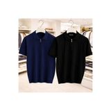 ixir 2li set erkek kısa kol yazlık poloyaka triko tişört premium kaliteli regular kalıp polyemid t-shirt
