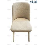 IYDGAH Büyük Oval Likralı Sandalye Kılıfı Yıkanabilir Streç Lastikli Bambu Sandalye Örtüsü 1 Adet Vizon Renk - 45 x 56 cm
