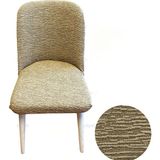 IYDGAH Düz Jakarlı Büyük Oval Sandalye Kılıfı Yıkanabilir Ağaç Kabuğu Desen Streç Lastikli Oval Sandalye Örtüsü 1 Adet Vizon - 45 x 56 cm