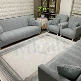 IYDGAH Jakarlı Su Yolu Desen 3311 Takım Koltuk Örtüsü Çekyat Kanepe Örtüsü Lastikli Yıkanabilir Gri - 180 x 230 cm