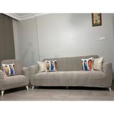 IYDGAH Jakarlı Su Yolu Desen 3311 Takım Koltuk Örtüsü Çekyat Kanepe Örtüsü Lastikli Yıkanabilir Vizon - 180 x 230 cm