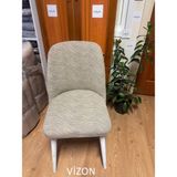 IYDGAH Lüks Jakarlı Su Yolu Desen Oval Sandalye Örtüsü. Lastikli Yuvarlak Sandalye Kılıfı 1.adet Vizon - 45 x 56 cm