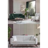 İyena Home Living Havana 3+3+1 Sırt Mekanizmalı Modern Koltuk Takımı Yeşil - Krem