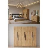 İyena Home Living Monza Bazalı Yatak Odası Takımı Beyaz Safir Meşe