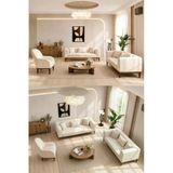 İyena Home Living Pierro 2+2+1+1 Modern Koltuk Takımı Krem
