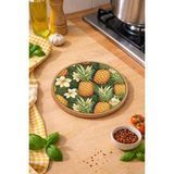 İyi Fikirler Ananas Desenli Mantar Nihale Tencere Tava Altlığı 19CM Çapında 1cm Kalınlığında