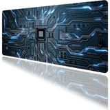 İyi Fikirler Chip Anakart Temalı Large Gaming Mouse Pad 70X30 cm Kaymaz Taban Dikişli Kenar Masa Matı - Siyah